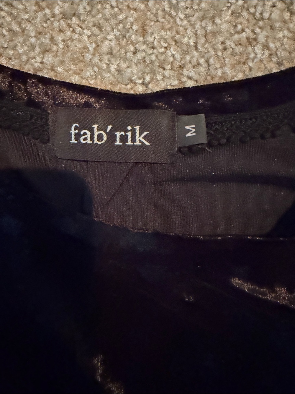 fab'rik Black Short Sleeve Velvet Tee - Picture 4 of 6
